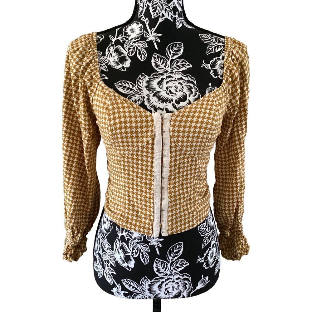 Jolt Bustier Style Crop Top Geometric Print Ruffles Sexy Beach Coastal Vacation